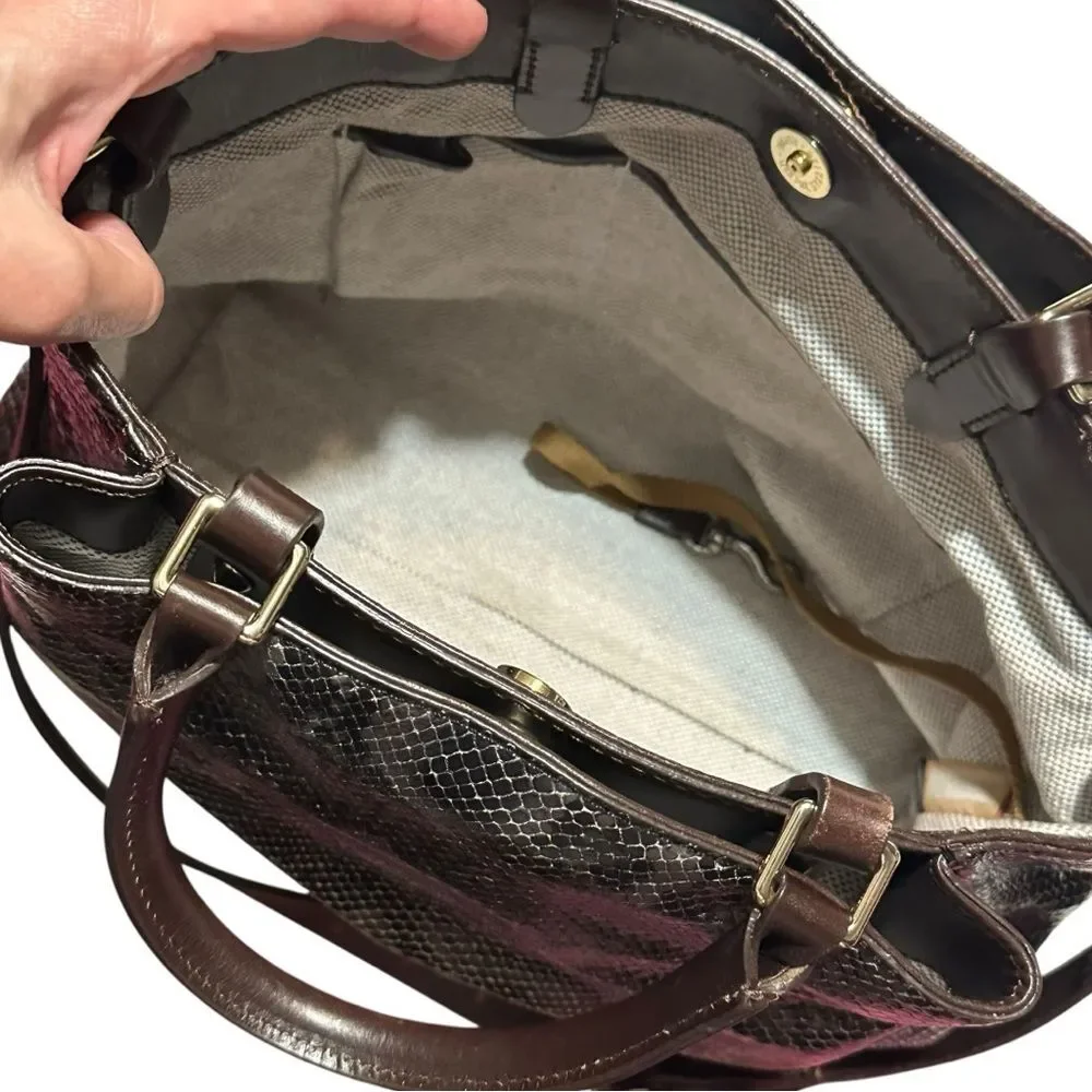 Dooney & Bourke City Python Barlow Purse Satchel w Shoulder Strap & Dust Bag